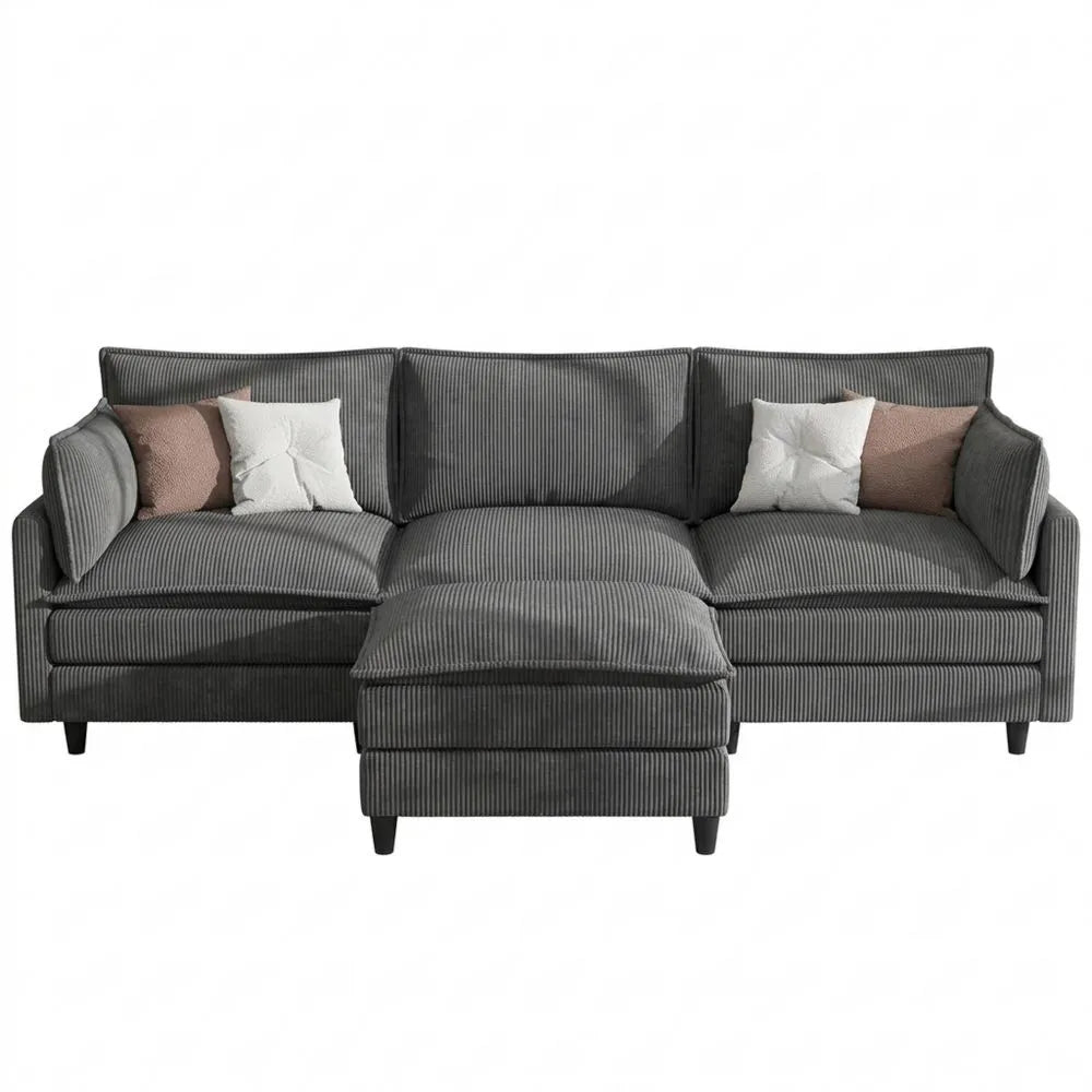 Ecksofa mit Schlaffunktion und Aufbewahrungstasche, Grau