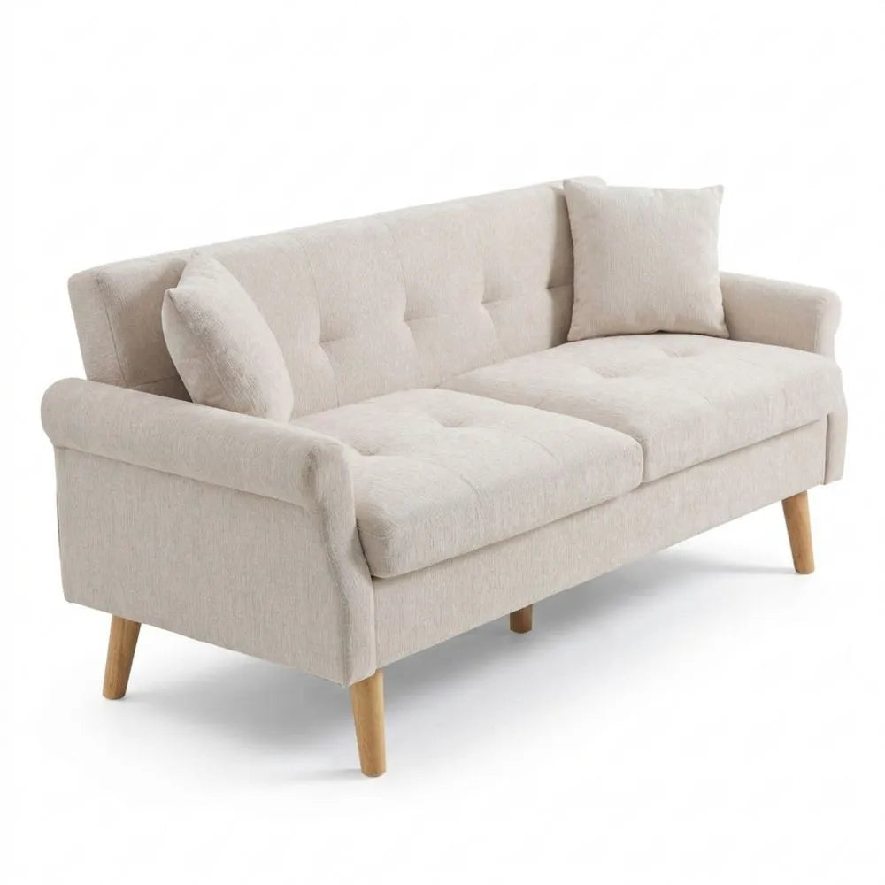 Bequemes Zweisitzer-Sofa aus Chenille für Wohn- und Schlafzimmer