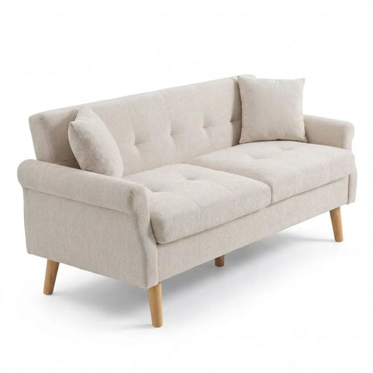 Bequemes Zweisitzer-Sofa aus Chenille für Wohn- und Schlafzimmer