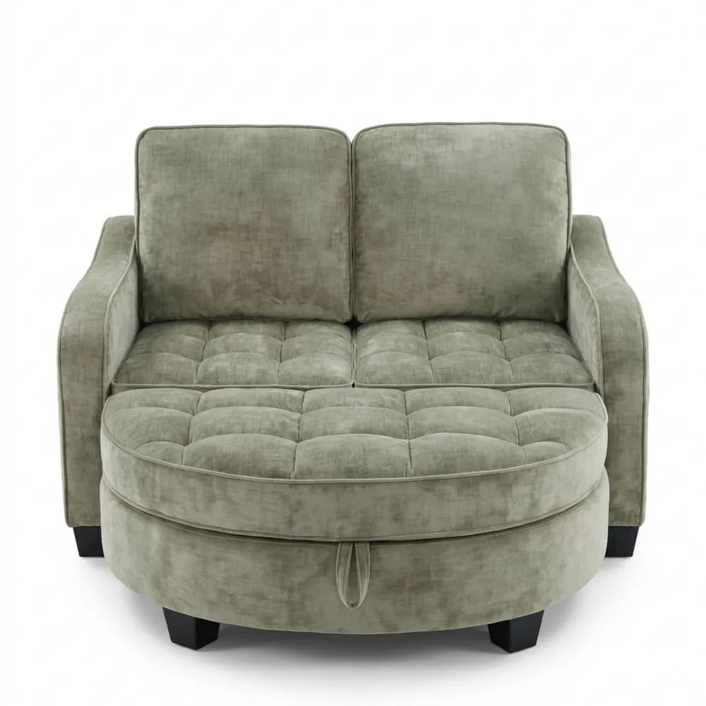 Platzsparendes Schlafsofa mit Stauraum und Verstellbarer Rückenlehne, Inklusive Kissen, Braun