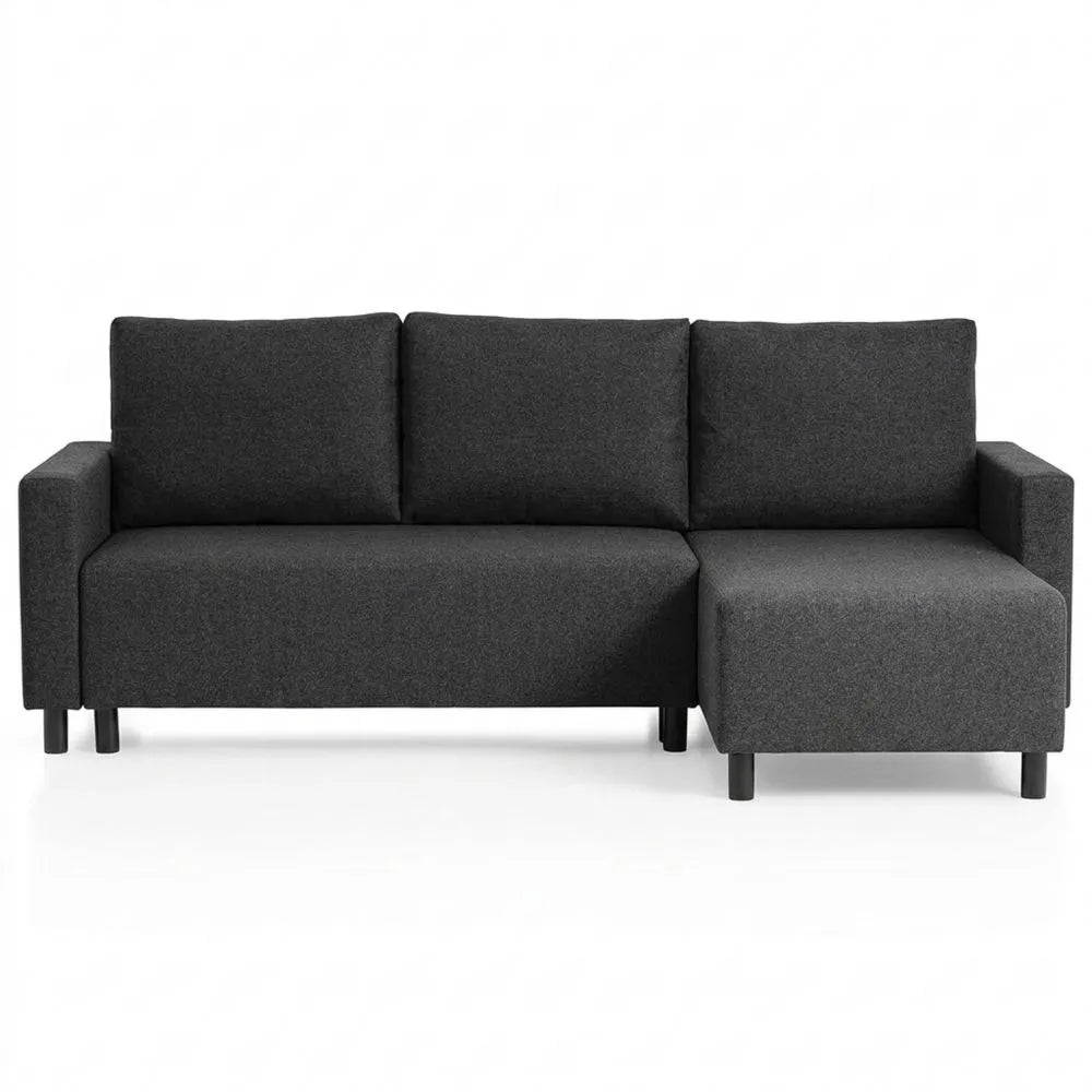 Eckschlafsofa mit Stauraum und Schlaffunktion, anthrazit, 136 x 224 x 80 cm