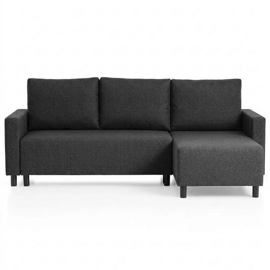 Eckschlafsofa mit Stauraum und Schlaffunktion, anthrazit, 136 x 224 x 80 cm