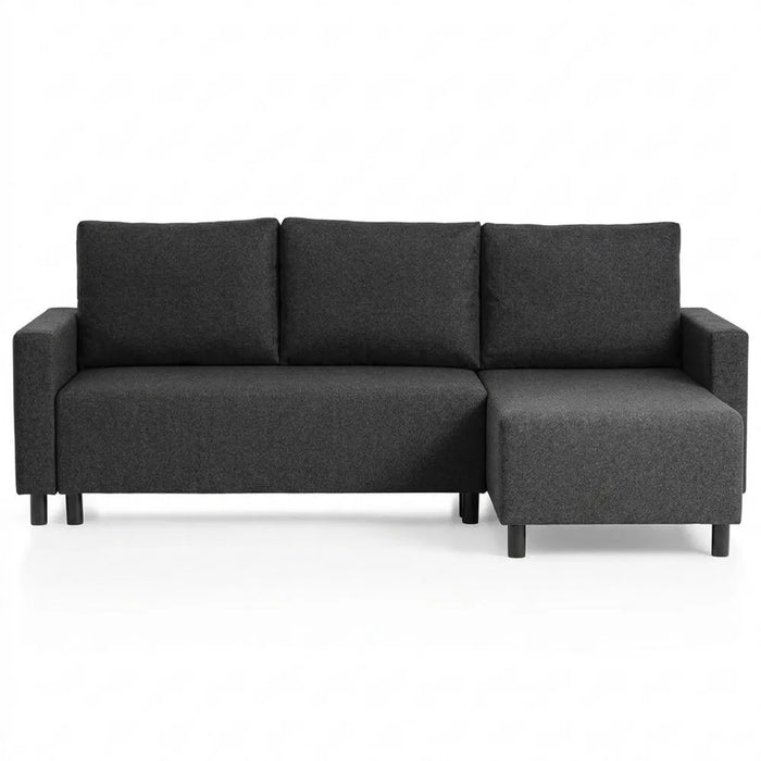 Eckschlafsofa mit Stauraum und Schlaffunktion, anthrazit, 136 x 224 x 80 cm