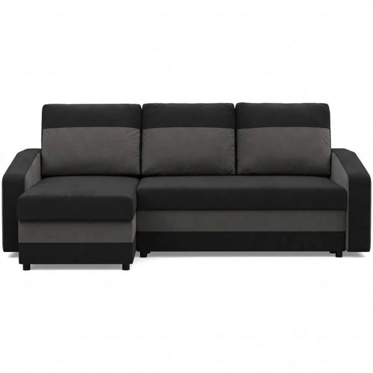 Ecksofa mit Schlaffunktion in Schwarz und Weiß